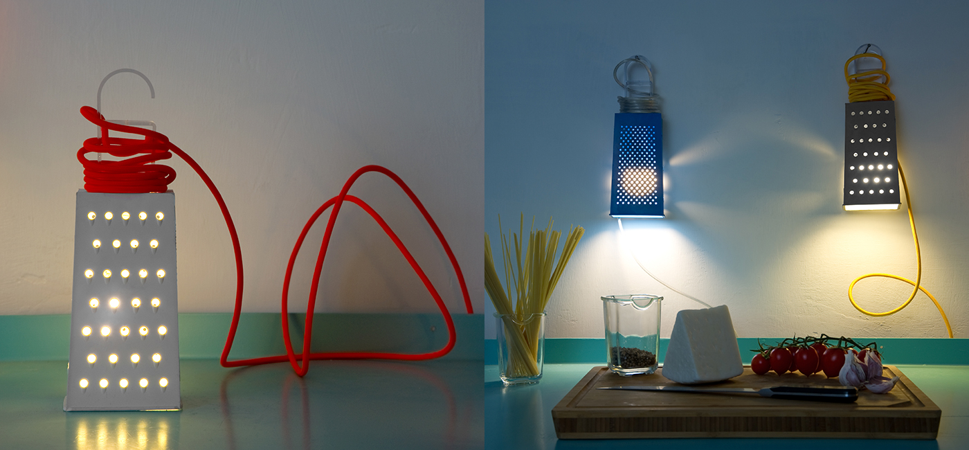 Lampada Da Tavolo Cacio&Pepe Battery In-Es Artdesign Collezione Battery Colore Grigio 18 cm